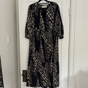 BA&SH navy and ivory dress